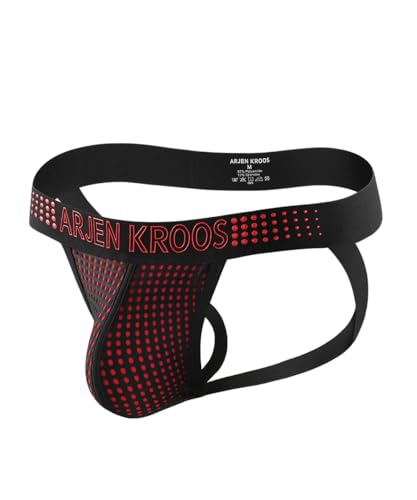 Men's Jock Strap Underwear Sexy Mesh Dotted Jockstraps Athletic Supporters for Men