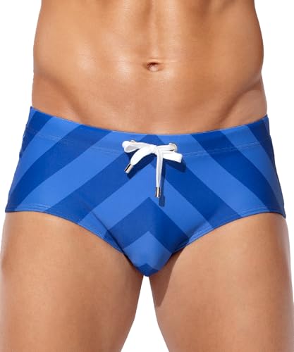 Mens Swim Briefs Swimsuit Beach Print Shorts