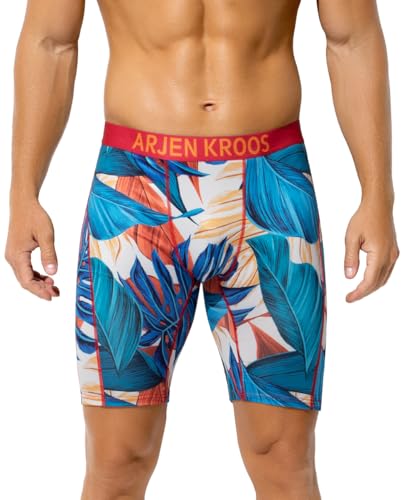 Men's Compression Shorts Athletic Workout Running Performance Underwear Long Boxer Briefs