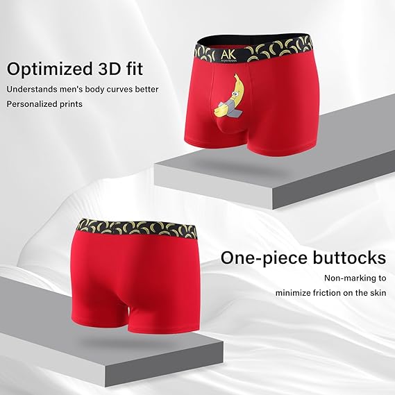 Men's Valentines Funny Novelty Underwear Trunks Sexy Cotton Boxer Briefs for Men