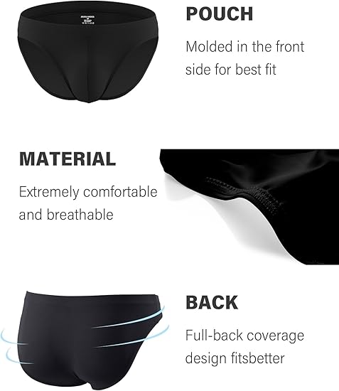 Men's Solid Briefs Soft Low Rise Underpants