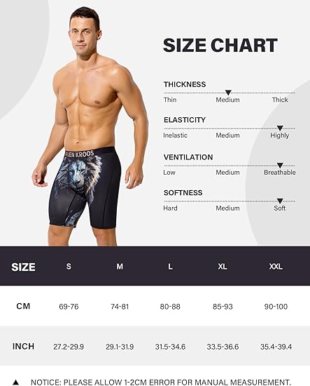 Men's Compression Shorts Athletic Workout Running Performance Underwear Long Boxer Briefs