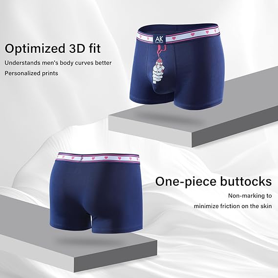 Men's Valentines Funny Novelty Underwear Trunks Sexy Cotton Boxer Briefs for Men