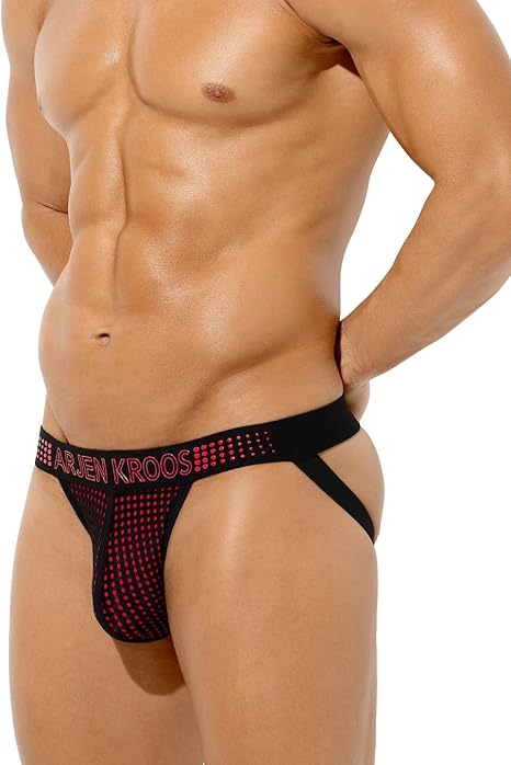 Men's Jock Strap Underwear Sexy Mesh Dotted Jockstraps Athletic Supporters for Men