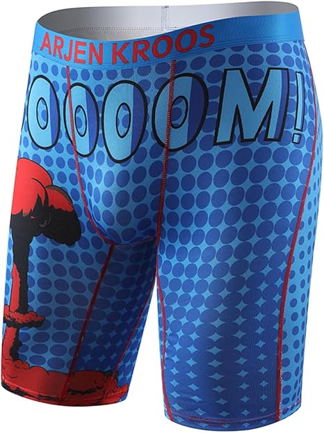 Men's Compression Shorts Athletic Workout Running Performance Underwear Long Boxer Briefs
