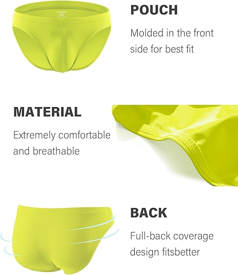 Men's Solid Briefs Soft Low Rise Underpants