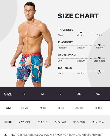 Men's Compression Shorts Athletic Workout Running Performance Underwear Long Boxer Briefs