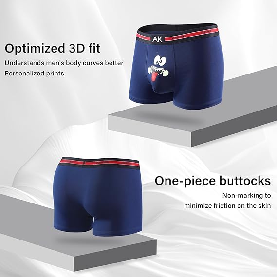 Men's Valentines Funny Novelty Underwear Trunks Sexy Cotton Boxer Briefs for Men