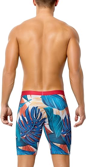 Men's Compression Shorts Athletic Workout Running Performance Underwear Long Boxer Briefs
