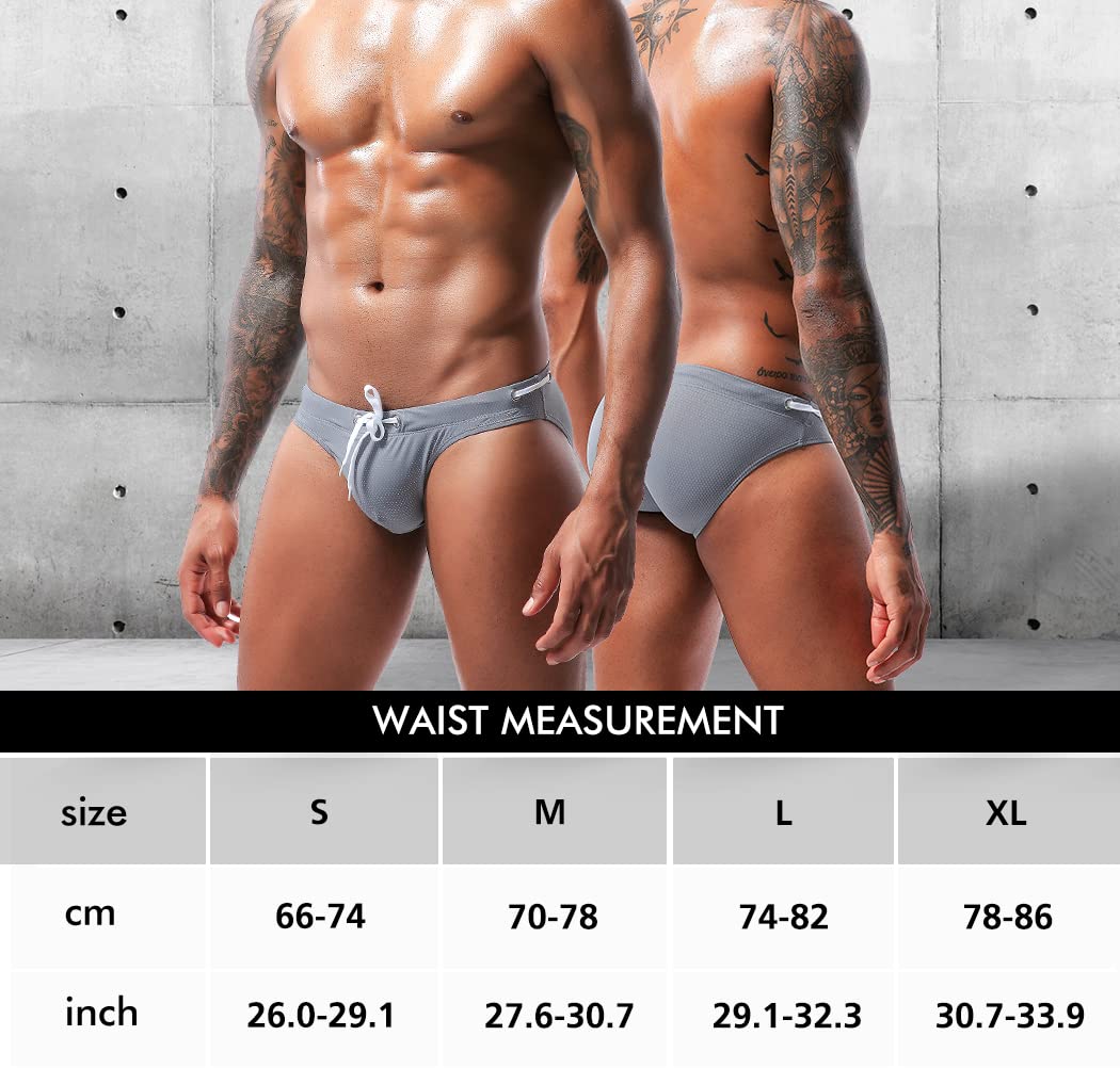 Men's Sexy Breathable Swim Briefs Quick Dry Tagless Bikini Swimwear