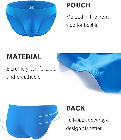 Men's Solid Briefs Soft Low Rise Underpants