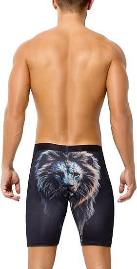 Men's Compression Shorts Athletic Workout Running Performance Underwear Long Boxer Briefs