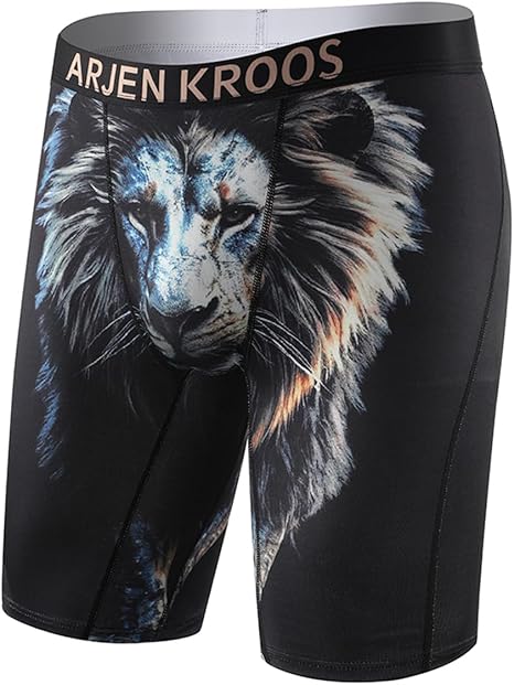 Men's Compression Shorts Athletic Workout Running Performance Underwear Long Boxer Briefs