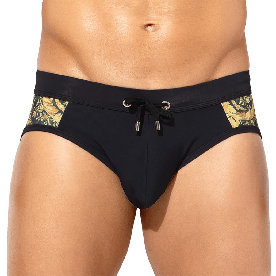 Men's Swimsuit Printed Swim Briefs Pattern Bikini Swimwear