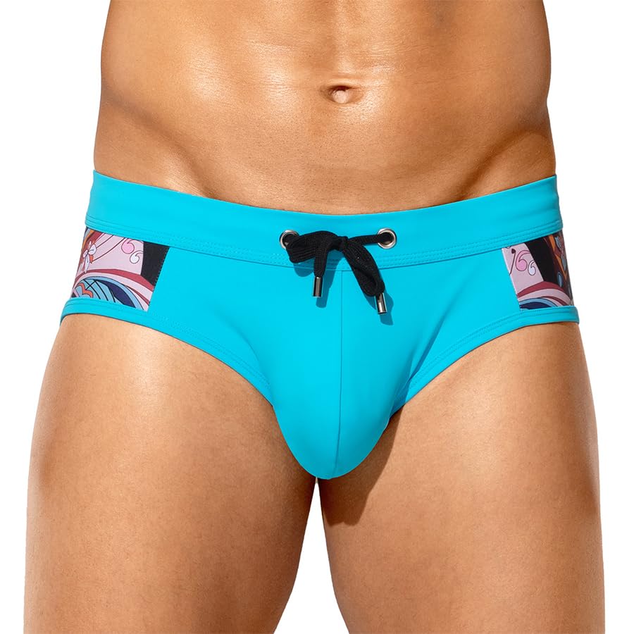 Men's Swimsuit Printed Swim Briefs Pattern Bikini Swimwear