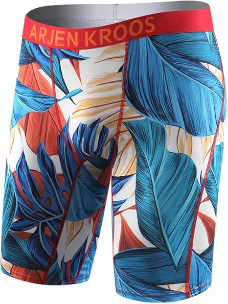 Men's Compression Shorts Athletic Workout Running Performance Underwear Long Boxer Briefs
