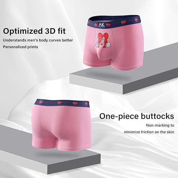 Men's Valentines Funny Novelty Underwear Trunks Sexy Cotton Boxer Briefs for Men