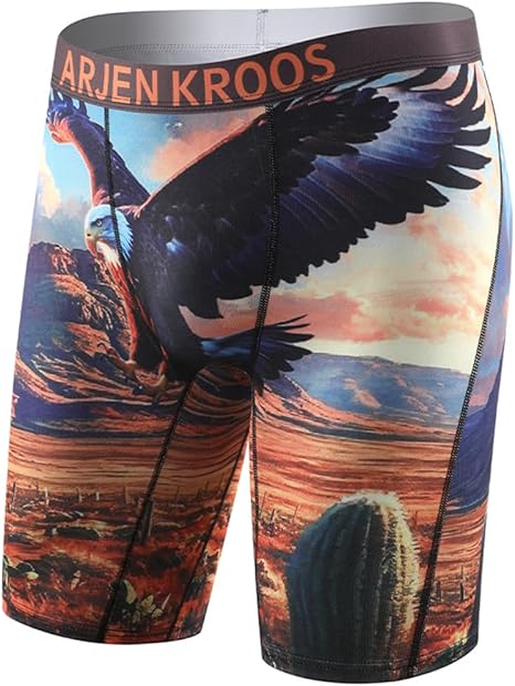 Men's Compression Shorts Athletic Workout Running Performance Underwear Long Boxer Briefs