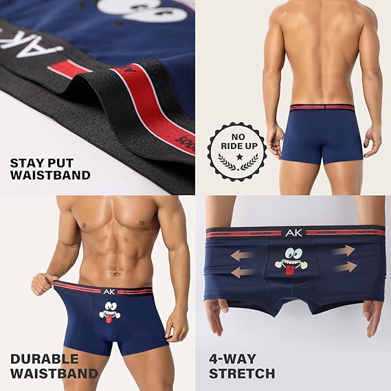 Men's Valentines Funny Novelty Underwear Trunks Sexy Cotton Boxer Briefs for Men