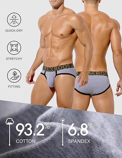 Men's Cotton Sport Briefs Sexy Low Rise Briefs Athletic Pouch Underwear