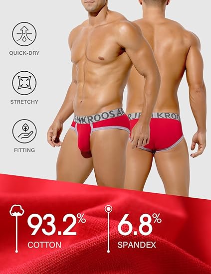 Men's Cotton Sport Briefs Sexy Low Rise Briefs Athletic Pouch Underwear