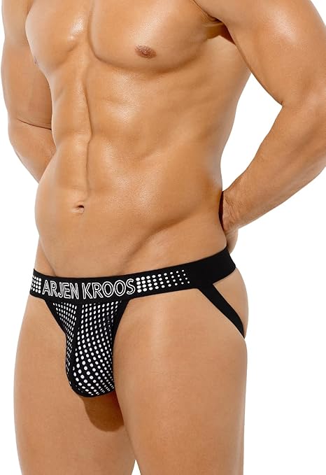 Men's Jock Strap Underwear Sexy Mesh Dotted Jockstraps Athletic Supporters for Men