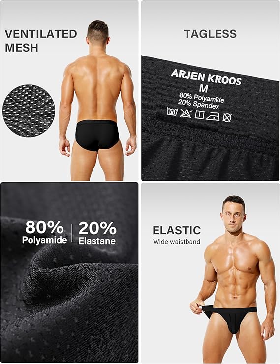 Mens Briefs Mesh Men's Underwear Low Rise Waist Sexy Sports Underwear
