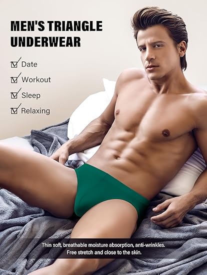 Men's Solid Briefs Soft Low Rise Underpants