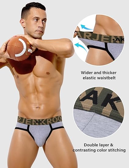 Men's Cotton Sport Briefs Sexy Low Rise Briefs Athletic Pouch Underwear