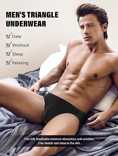 Men's Solid Briefs Soft Low Rise Underpants