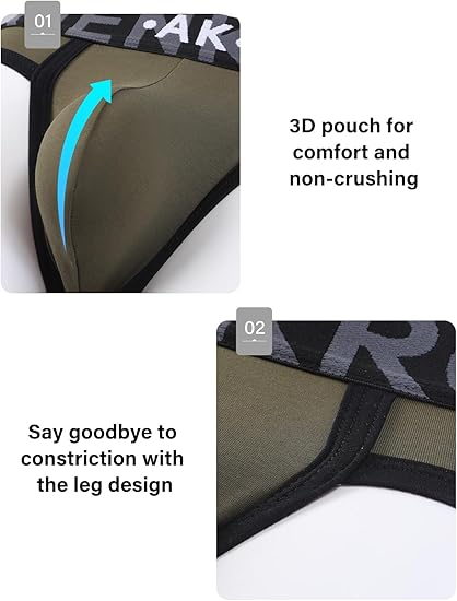 Men's Cotton Sport Briefs Sexy Low Rise Briefs Athletic Pouch Underwear