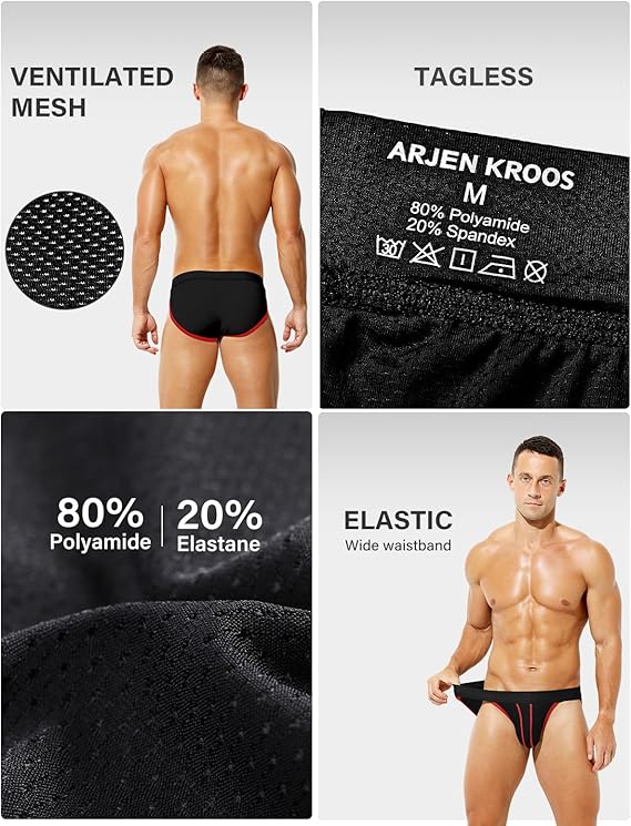 Mens Briefs Mesh Men's Underwear Low Rise Waist Sexy Sports Underwear