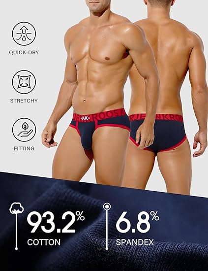 Men's Cotton Sport Briefs Sexy Low Rise Briefs Athletic Pouch Underwear