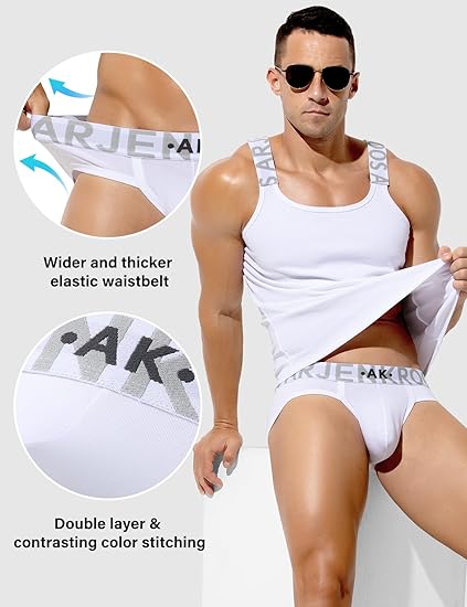 Men's Cotton Sport Briefs Sexy Low Rise Briefs Athletic Pouch Underwear