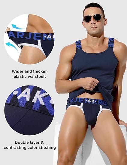 Men's Cotton Sport Briefs Sexy Low Rise Briefs Athletic Pouch Underwear