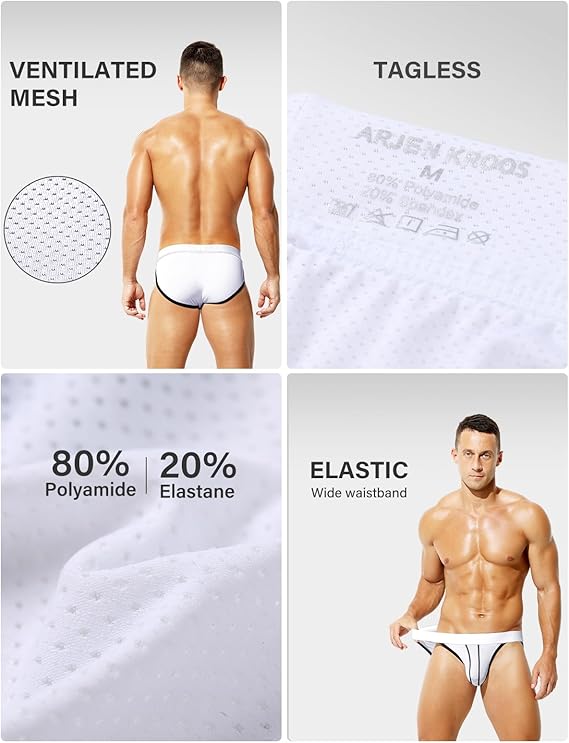 Mens Briefs Mesh Men's Underwear Low Rise Waist Sexy Sports Underwear