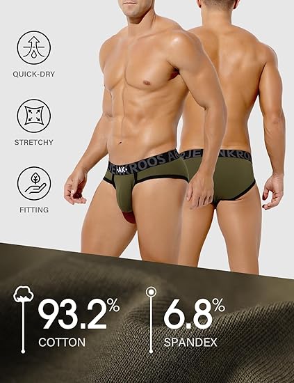 Men's Cotton Sport Briefs Sexy Low Rise Briefs Athletic Pouch Underwear
