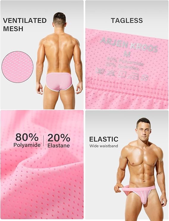 Mens Briefs Mesh Men's Underwear Low Rise Waist Sexy Sports Underwear