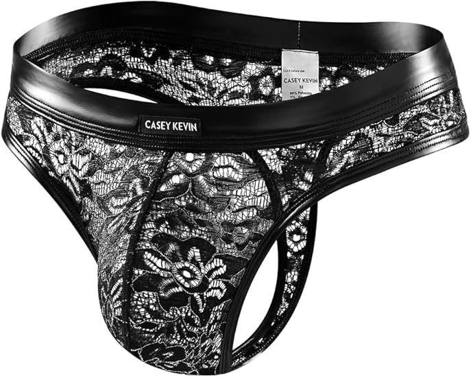 Men's Lace Thong - Sexy Sheer Mesh T-back Bikini Briefs