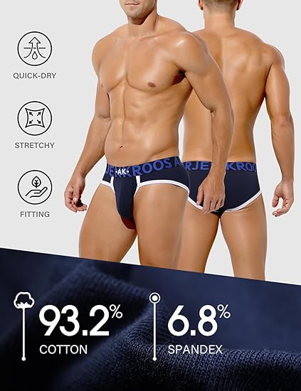 Men's Cotton Sport Briefs Sexy Low Rise Briefs Athletic Pouch Underwear