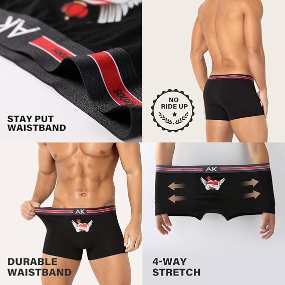 Men's Valentines Funny Novelty Underwear Trunks Sexy Cotton Boxer Briefs for Men