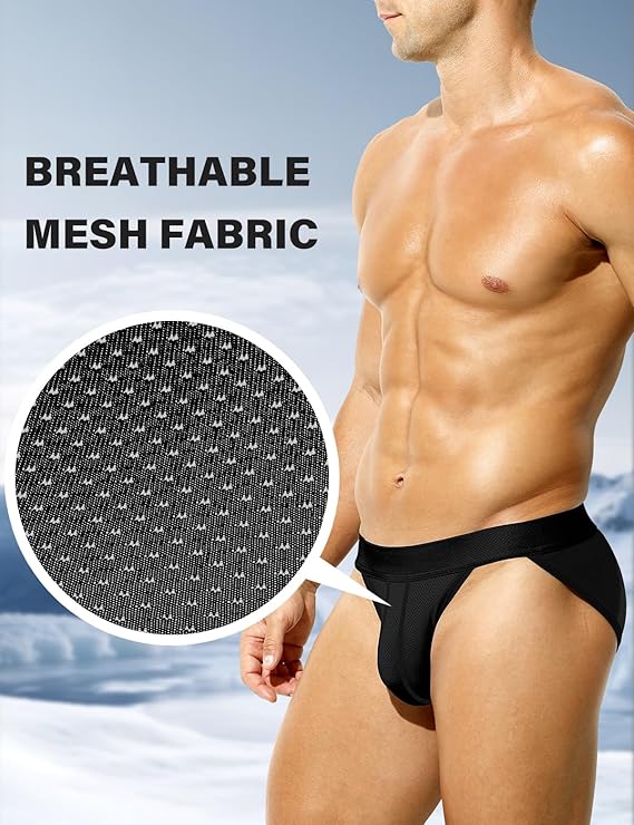 Mens Briefs Mesh Men's Underwear Low Rise Waist Sexy Sports Underwear