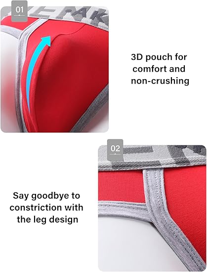 Men's Cotton Sport Briefs Sexy Low Rise Briefs Athletic Pouch Underwear