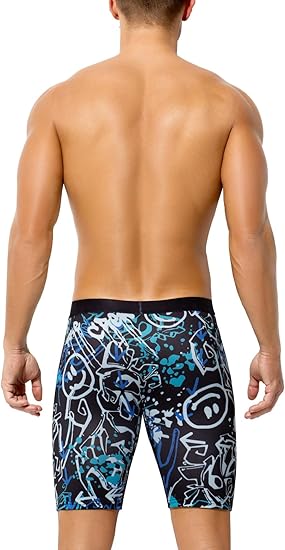 Men's Compression Shorts Athletic Workout Running Performance Underwear Long Boxer Briefs