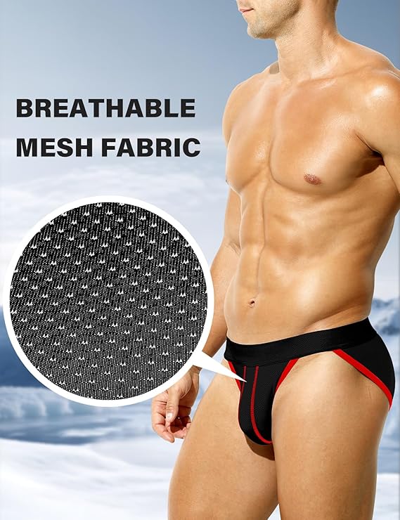 Mens Briefs Mesh Men's Underwear Low Rise Waist Sexy Sports Underwear