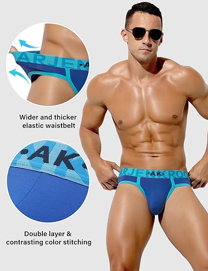Men's Cotton Sport Briefs Sexy Low Rise Briefs Athletic Pouch Underwear