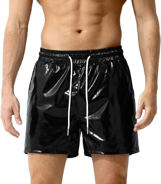 Men's Metallic Shorts Sexy Rave Hot Short
