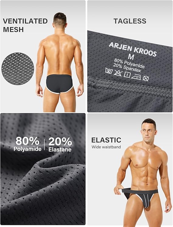 Mens Briefs Mesh Men's Underwear Low Rise Waist Sexy Sports Underwear
