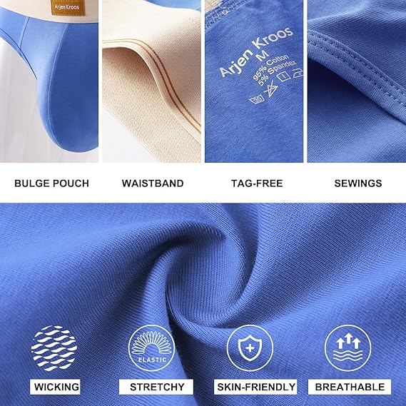 Arjen Kroos - Arjen Kroos Men's Cotton Underwear Moisture Wicking Briefs Anti - chafing Underpants - Arjen Kroos - Sky Blue - AK303319S
#color_sky blue