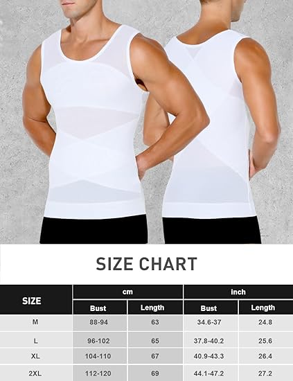 Arjen Kroos - Men's Body Shaper Compression Mesh Tank Top Undershirts Shapewear - Arjen Kroos - White - ML400502S
#color_white